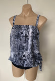 Ocean Curl - Tankini Dee - Black/White Print